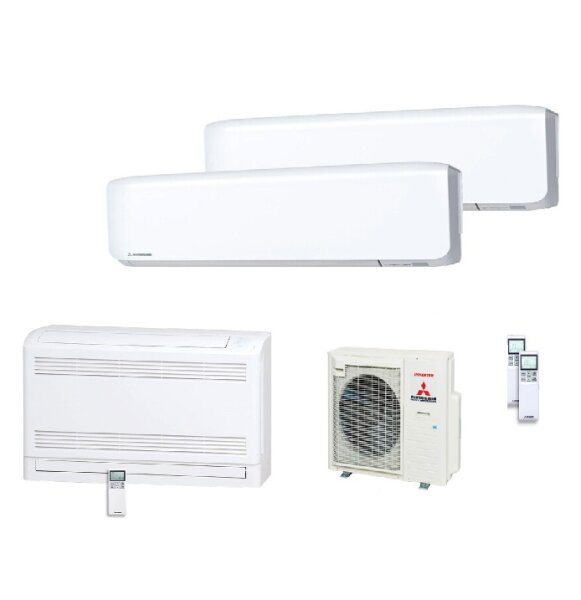 Mitsubishi Heavy Set 2 Wandgeräte + 1 Truhengerät SRF25ZS-W  + SRK35ZS-WF + SRK50ZS-WF+SCM71ZS-W 2,5/3,5/5,0 kW WiFi
