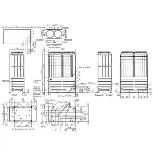 Mitsubishi Heavy FDC1235KXE6 VRF-Außengerät 123,5 kW (400V)  für 3 bis 80 Innengeräte