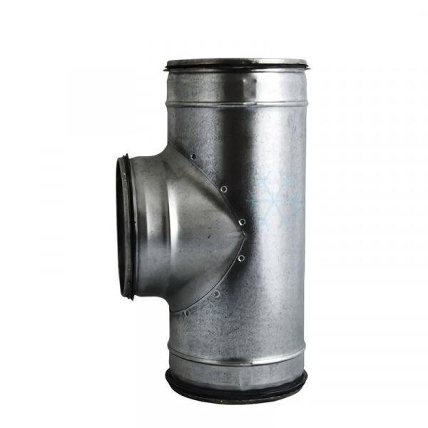 Wickelfalzrohr T-Stück 90° mm verzinkt mit Dichtung (DN 080/080 - 500/500)