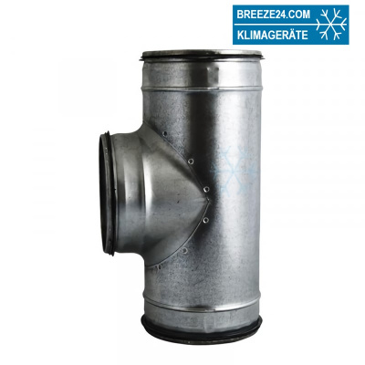 Wickelfalzrohr T-Stück 90° mm verzinkt mit Dichtung (DN 080/080 - 500/500) DN 280/280