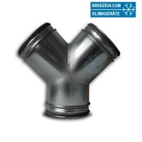 Wickelfalzrohr Hosenstück 90° verzinkt mit...