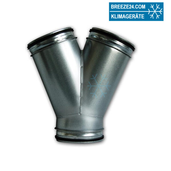 Wickelfalzrohr Hosenstück 45° verzinkt mit Dichtung (DN 080/080 - 800/800 mm)