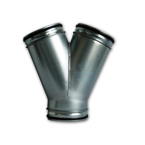 Wickelfalzrohr Hosenstück 45° verzinkt mit Dichtung (DN 080/080 - 800/800 mm)