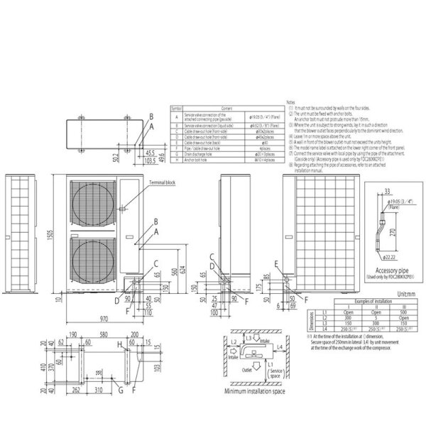 Mitsubishi Heavy FDC280KXZPE1 VRF-Außengerät 28,0 kW (400 V) für 1 bis 8 Innengeräte