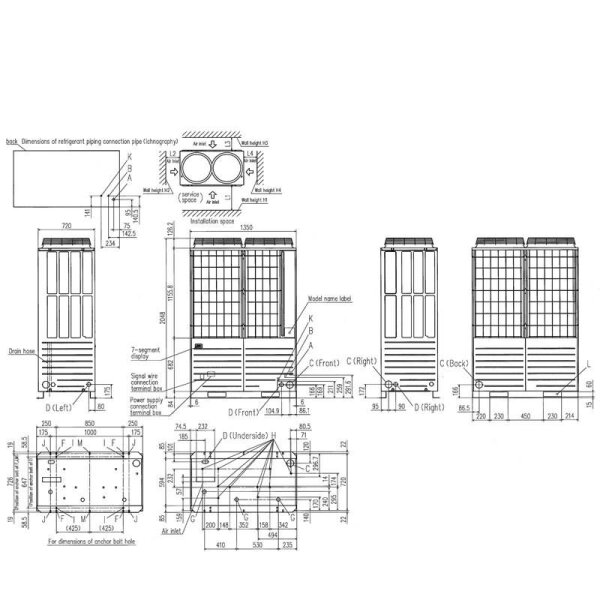 Mitsubishi Heavy FDC615KXZXE1 VRF-Außengerät 61,5 kW (400 V) für 2 bis 65 Innengeräte